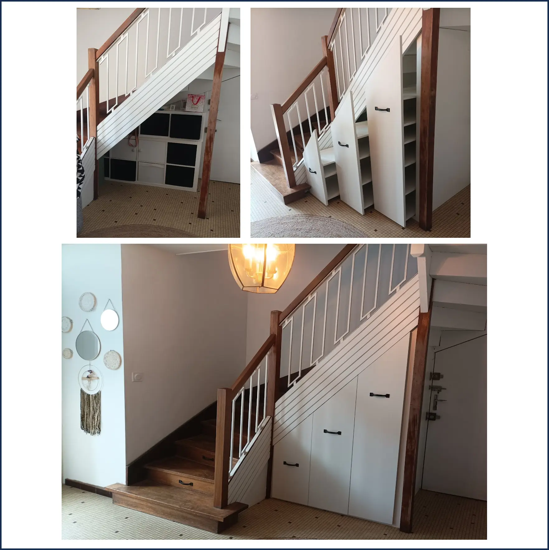 Tiroirs sous escalier